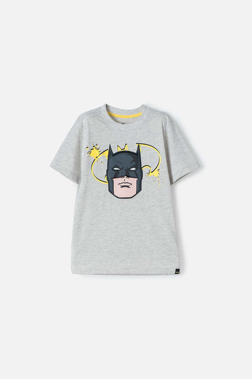 BOY'S GREY HEATHER SHORT SLEEVE BATMAN T-SHIRT
