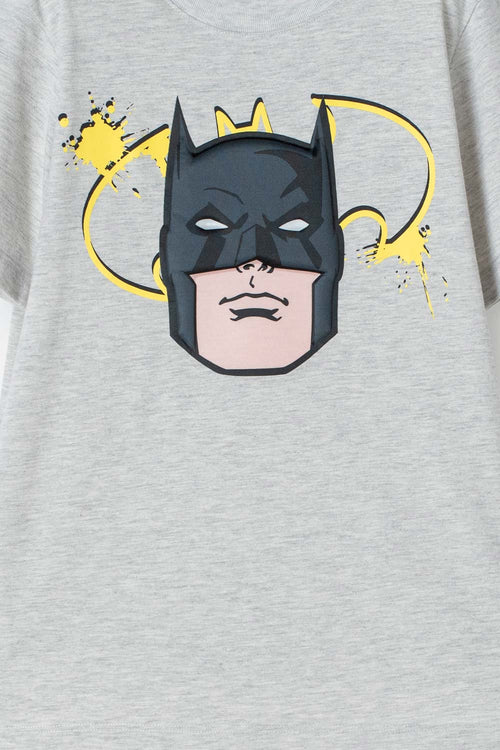 BOY'S GREY HEATHER SHORT SLEEVE BATMAN T-SHIRT