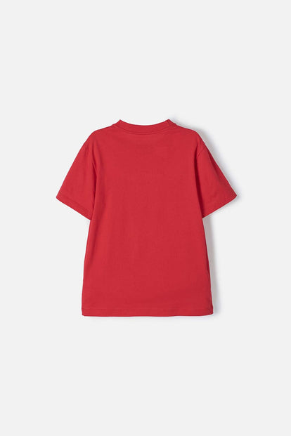 CAMISETA DE IRONMAN MANGA CORTA ROJA PARA NIÑO