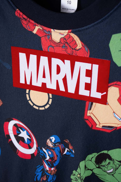 BUZO DE MARVEL CERRADO AZUL OSCURO PARA NIÑO