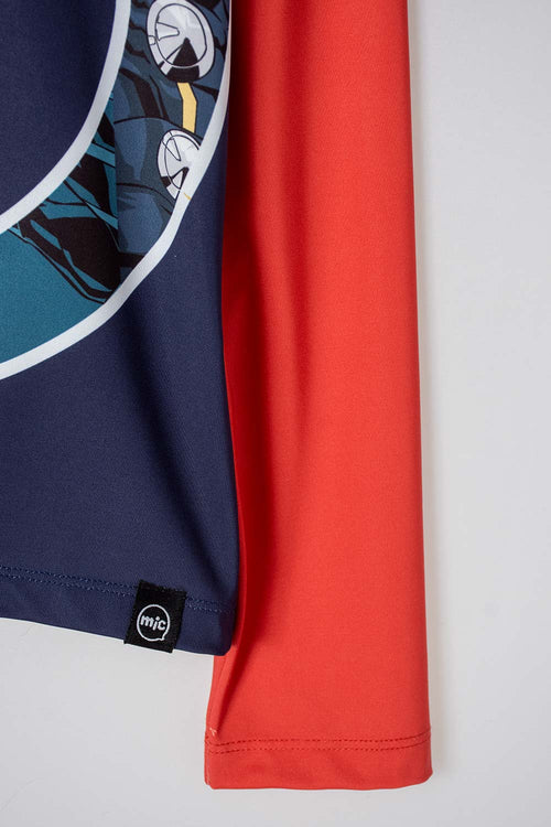 MARVEL LONG SLEEVE SWIM SHIRT RED AND BLUE FOR BOYS