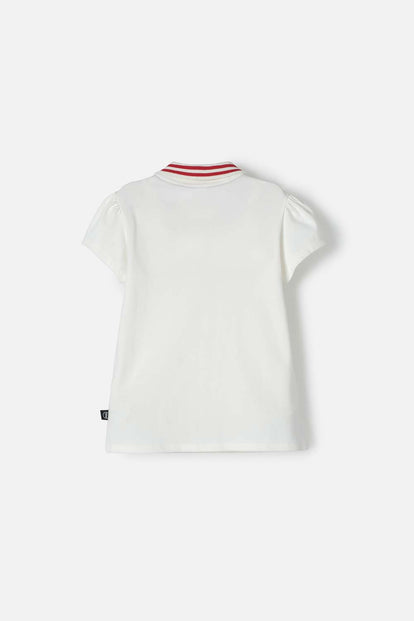 POLO DE MINNIE MOUSE MARFIL CON BOTONES PARA NIÑA