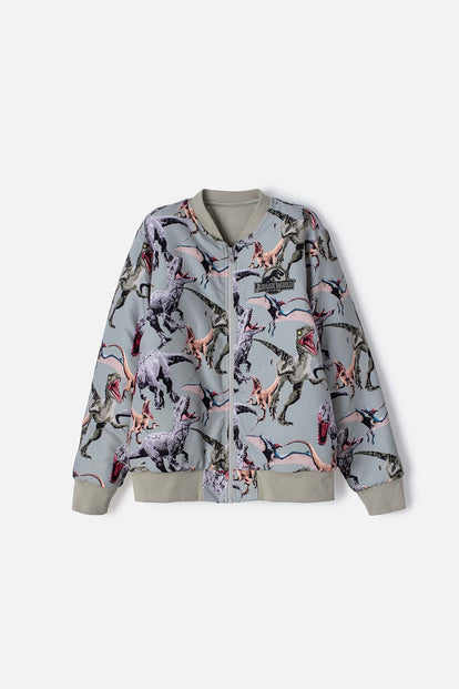 CHAQUETA DE JURASSIC WORLD CON CIERRE VERDE OLIVA PARA NIÑO