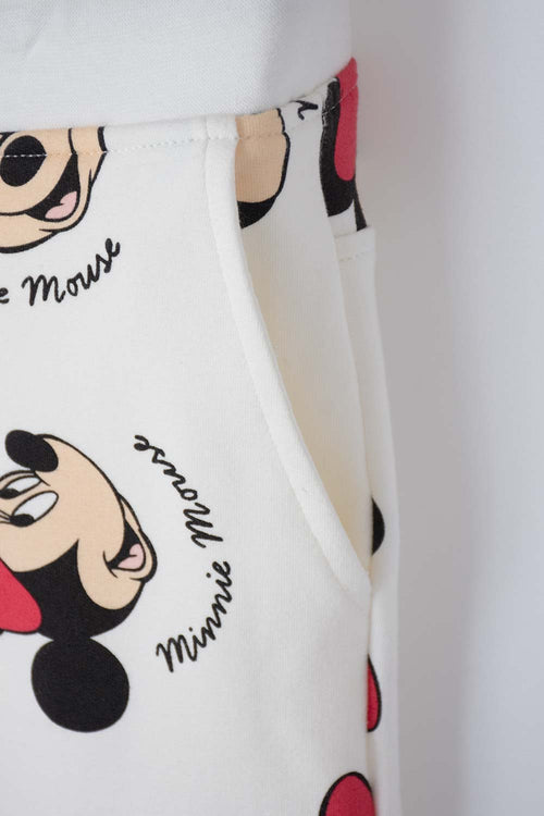 CONJUNTO DE MINNIE MOUSE CON PANTALÓN LARGO MARFIL PARA NIÑA