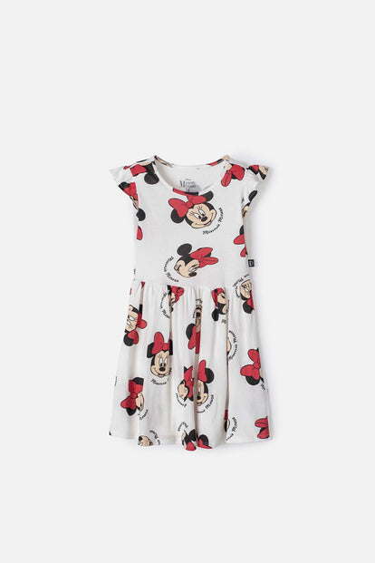 VESTIDO DE MINNIE MOUSE MANGA CORTA MULTICOLOR PARA NIÑA