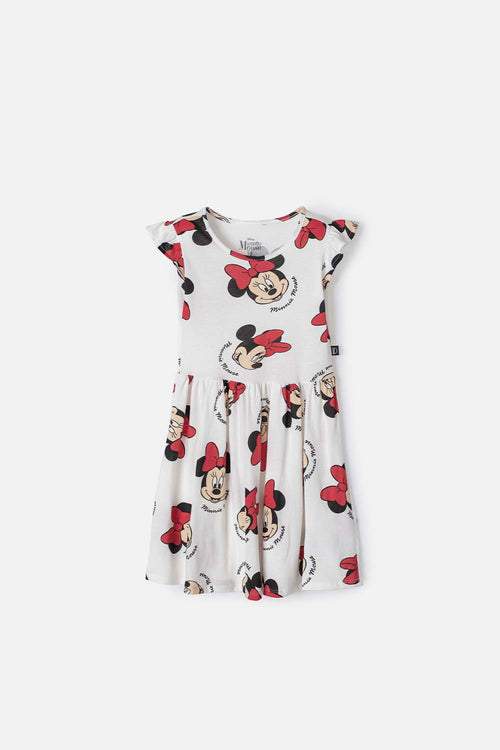 VESTIDO DE MINNIE MOUSE MANGA CORTA MULTICOLOR PARA NIÑA