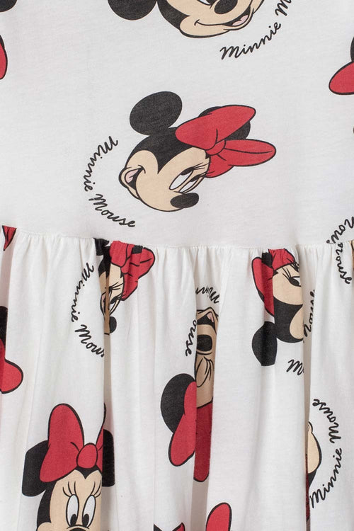 VESTIDO DE MINNIE MOUSE MANGA CORTA MULTICOLOR PARA NIÑA