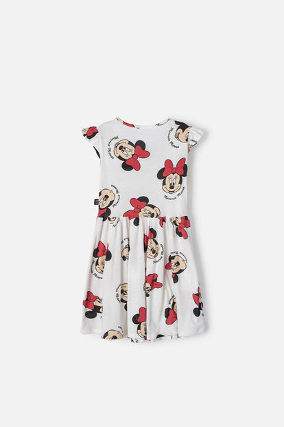 VESTIDO DE MINNIE MOUSE MANGA CORTA MULTICOLOR PARA NIÑA