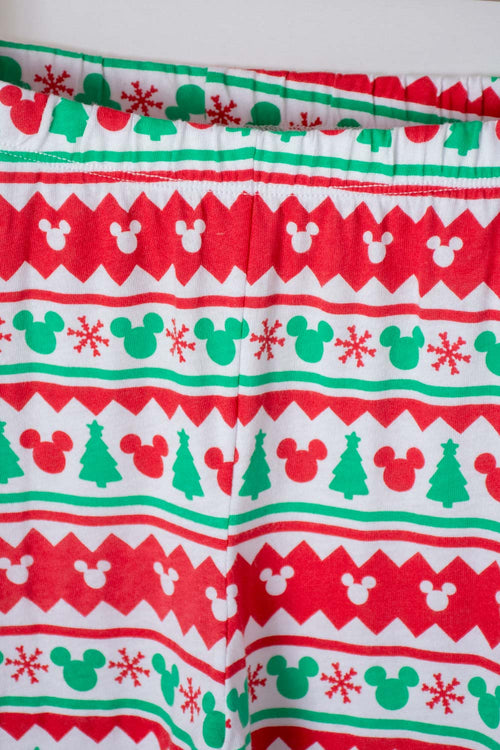 PIJAMA DE MICKEY MOUSE BLANCA, ROJA Y VERDE DE PANTALÓN LARGO PARA NIÑO UNISEX