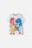CAMISETA DE SONIC BLANCA Y ROJA ESTAMPADA EN FRENTE PARA NIÑO