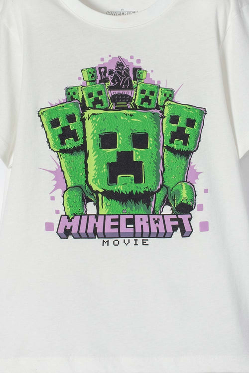 BOYS' PRINTED IVORY MINECRAFT T-SHIRT
