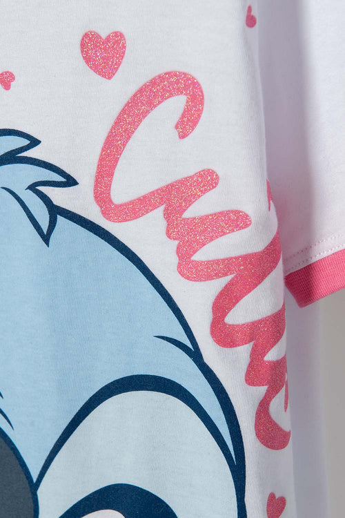 GIRL'S WHITE STITCH PRINT T-SHIRT