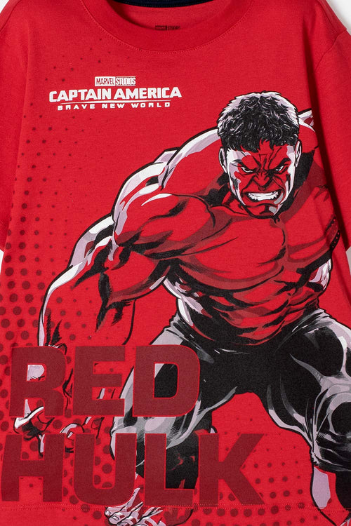 CAMISETA DEL CAPITÁN AMÉRICA ROJA PARA NIÑO
