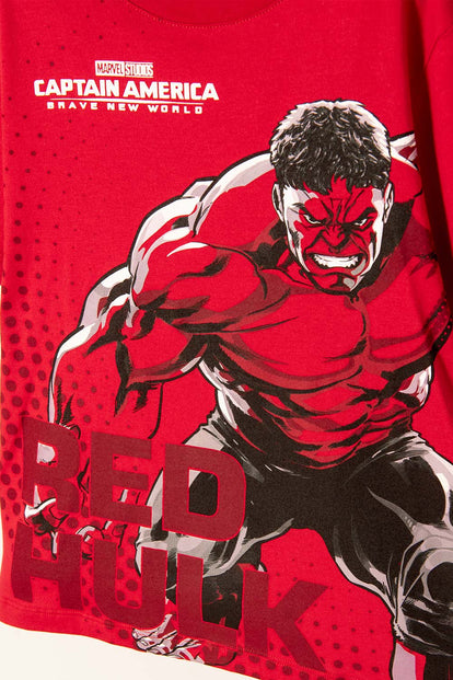 CAMISETA DEL CAPITÁN AMÉRICA ROJA PARA NIÑO