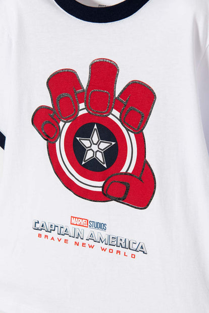CAMISETA CAPITAN AMERICA BLANCO, ROJO Y AZUL PARA NIÑO