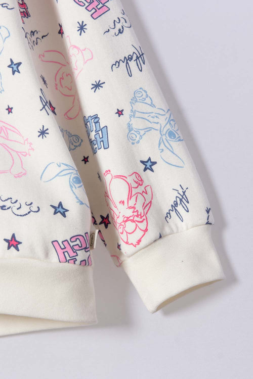 GIRL'S IVORY STITCH HOODED JACKET