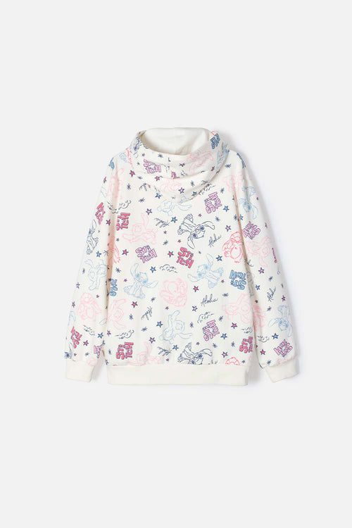GIRL'S IVORY STITCH HOODED JACKET