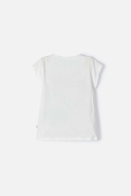 CAMISETA DE MINNIE MOUSE MARFIL MANGA CORTA PARA NIÑA
