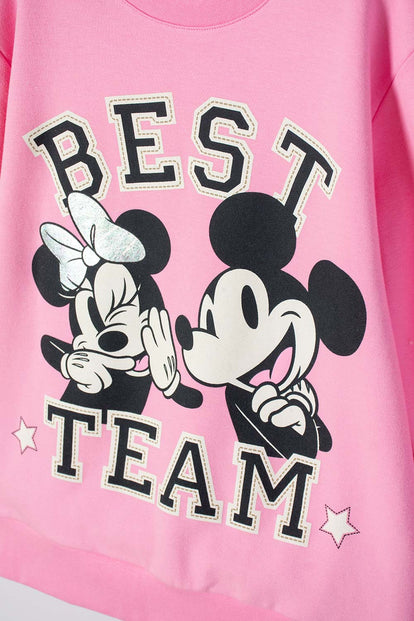 BUZO DE MINNIE MOUSE CERRADO ROSADO PARA NIÑA