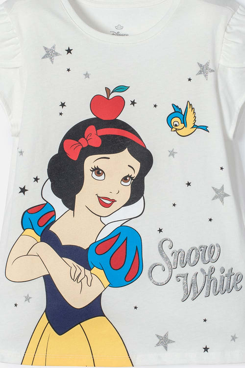 CAMISETA DE BLANCANIEVES MARFIL DE MANGA CORTA CON BOLERO PARA NIÑA