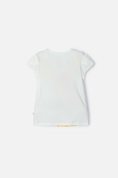 CAMISETA DE BLANCANIEVES MARFIL DE MANGA CORTA CON BOLERO PARA NIÑA