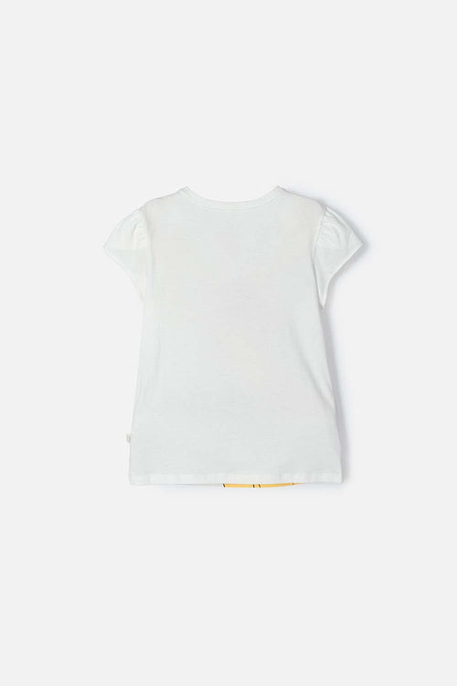 CAMISETA DE BLANCANIEVES MARFIL DE MANGA CORTA CON BOLERO PARA NIÑA