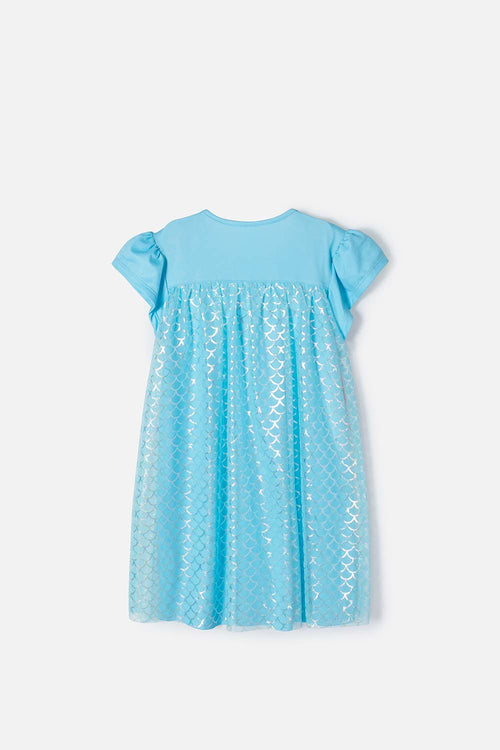 PIJAMA DE LA SIRENITA CON TULL AZUL PARA NIÑA