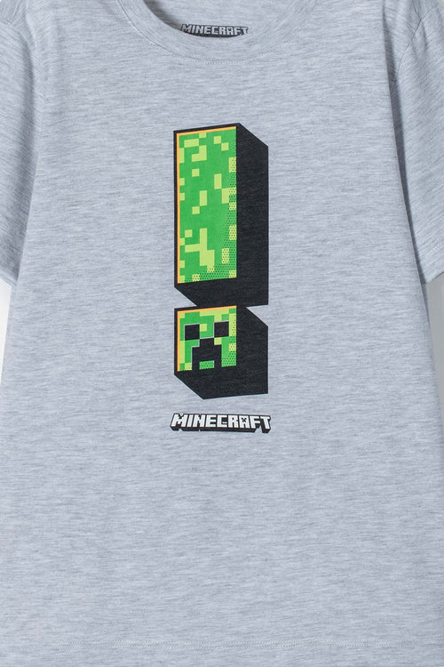 BOY'S GREY SHORT-SLEEVED MINECRAFT T-SHIRT