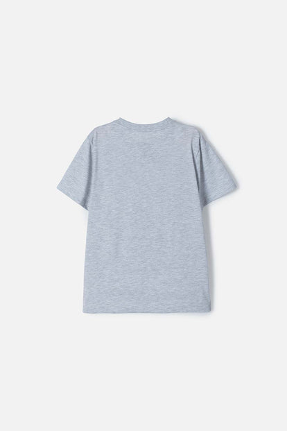 CAMISETA DE MINECRAFT GRIS MANGA CORTA PARA NIÑO
