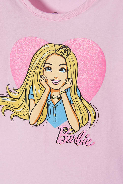 GIRL'S PINK SHORT SLEEVE BARBIE T-SHIRT
