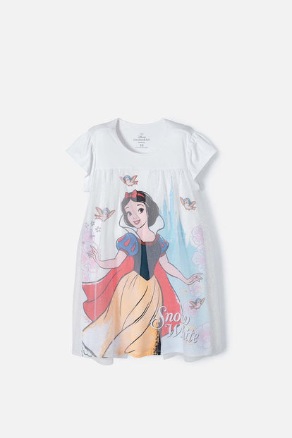 PIJAMA DE BLANCANIEVES BLANCA TIPO BATOLA PARA NIÑA