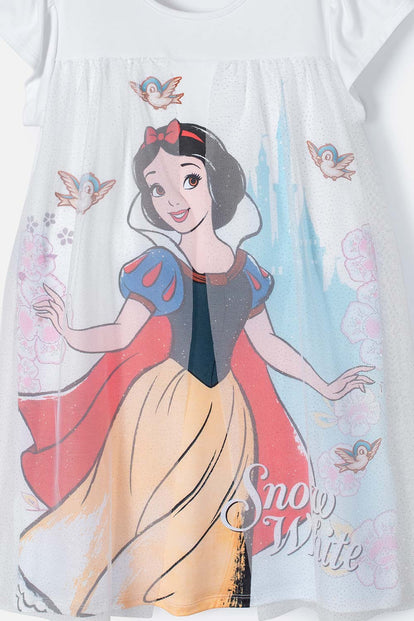 PIJAMA DE BLANCANIEVES BLANCA TIPO BATOLA PARA NIÑA