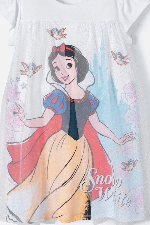 PIJAMA DE BLANCANIEVES BLANCA TIPO BATOLA PARA NIÑA
