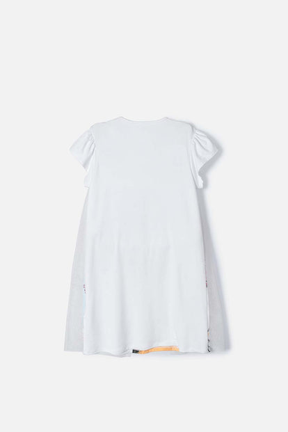 PIJAMA DE BLANCANIEVES BLANCA TIPO BATOLA PARA NIÑA
