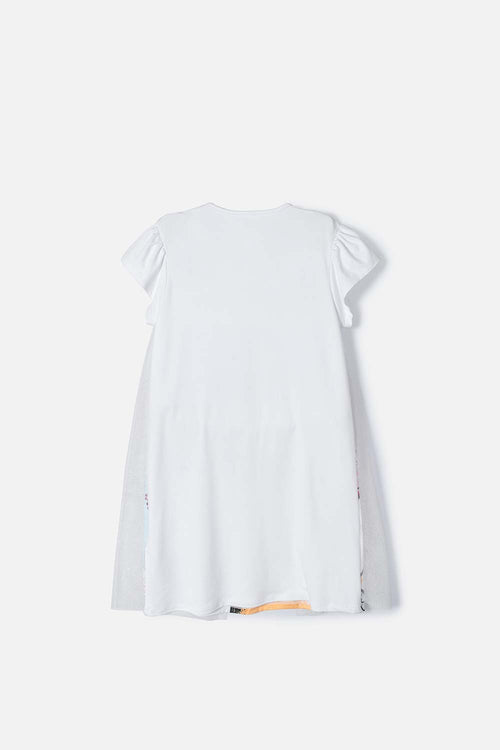 PIJAMA DE BLANCANIEVES BLANCA TIPO BATOLA PARA NIÑA