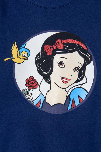 BUZO DE BLANCANIEVES AZUL ESTAMPADO EN FRENTE PARA NIÑA