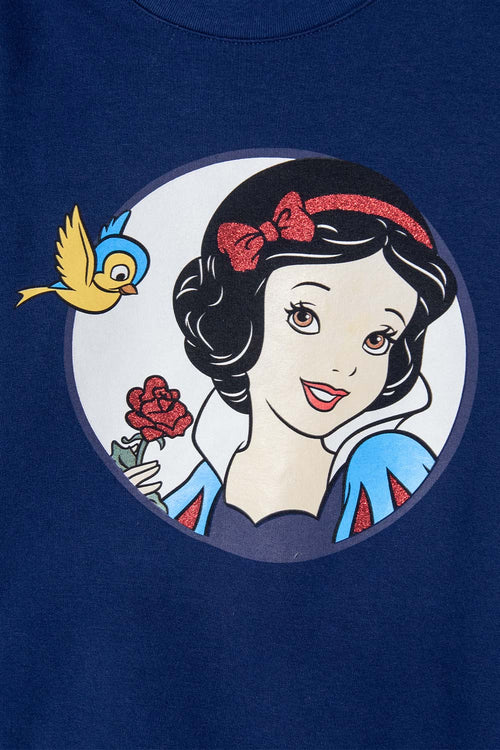 BUZO DE BLANCANIEVES AZUL ESTAMPADO EN FRENTE PARA NIÑA