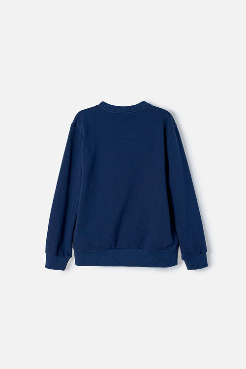BUZO DE BLANCANIEVES AZUL ESTAMPADO EN FRENTE PARA NIÑA