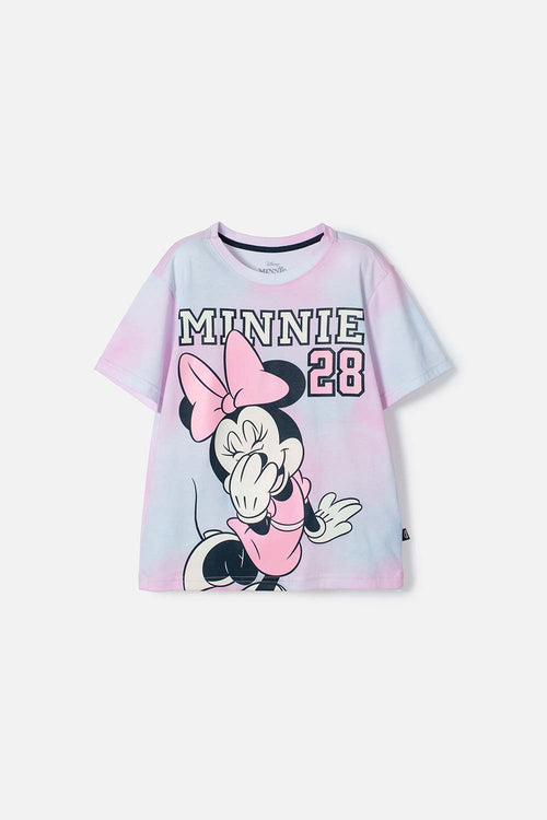 GIRLS' MULTICOLORED MINNIE MOUSE PRINTED T-SHIRT