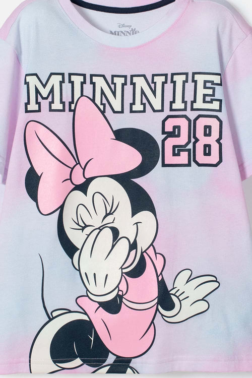 GIRLS' MULTICOLORED MINNIE MOUSE PRINTED T-SHIRT