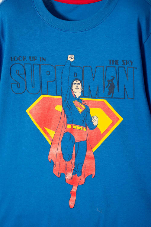 BOY'S PRINTED BLUE SUPERMAN T-SHIRT