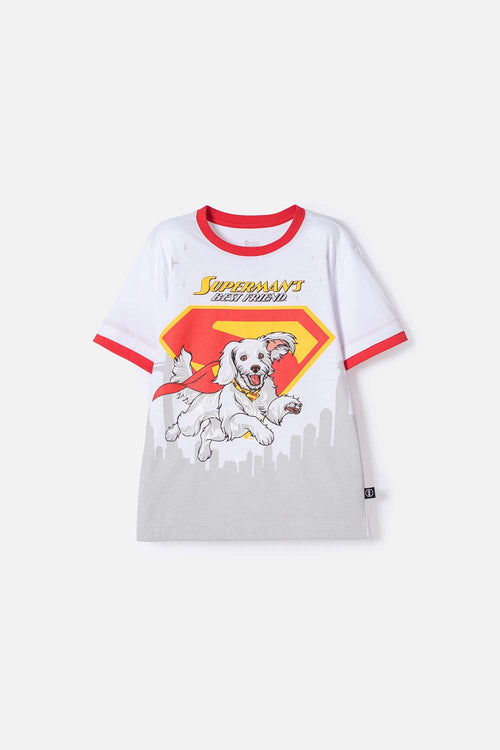 BOY'S RED SHORT SLEEVE SUPERMAN T-SHIRT