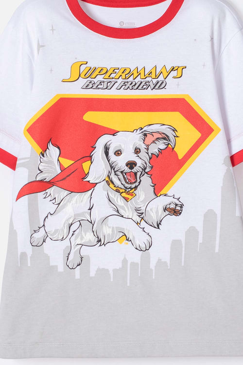 BOY'S RED SHORT SLEEVE SUPERMAN T-SHIRT