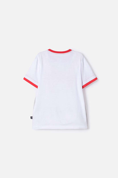 CAMISETA DE SUPERMAN ROJA MANGA CORTA PARA NIÑO