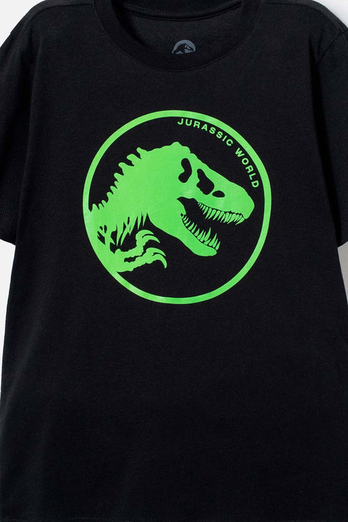BOY'S BLACK JURASSIC WORLD SHORT SLEEVE PRINTED T-SHIRT
