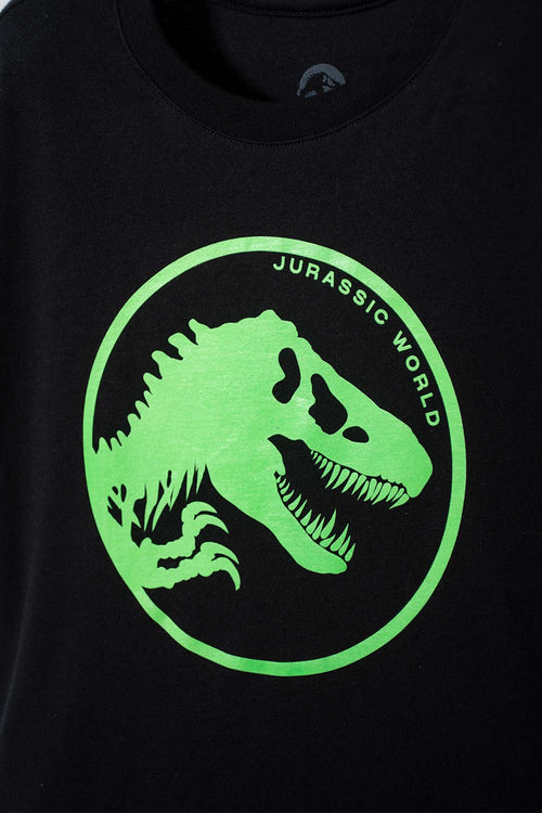BOY'S BLACK JURASSIC WORLD SHORT SLEEVE PRINTED T-SHIRT