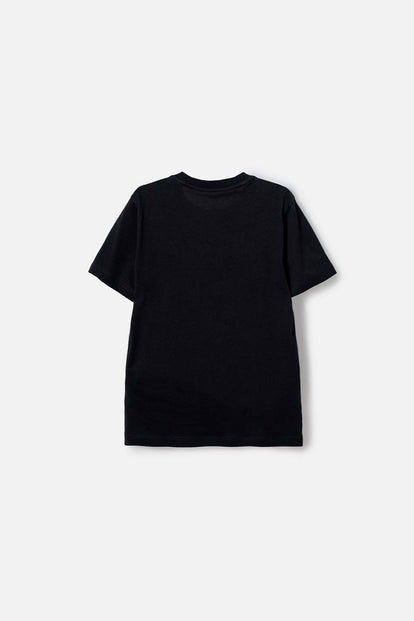 CAMISETA DE JURASSIC WORLD NEGRA MANGA CORTA ESTAMPADA PARA NIÑO
