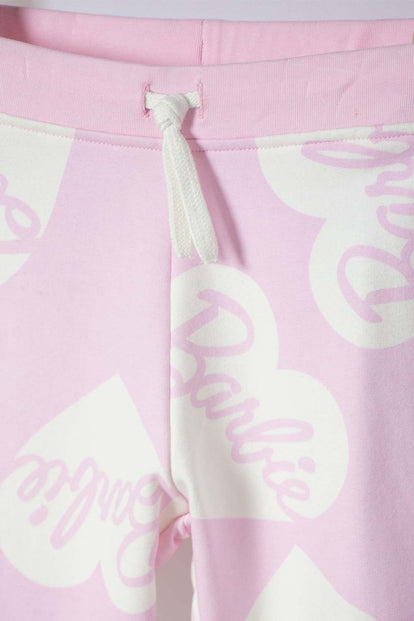CONJUNTO DE BARBIE ROSADO CON JOGGER PARA NIÑA