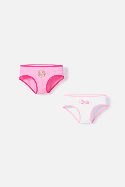 PACK X2 PANTIES  DE BARBIE ROSADO ESTAMPADO PARA NIÑA