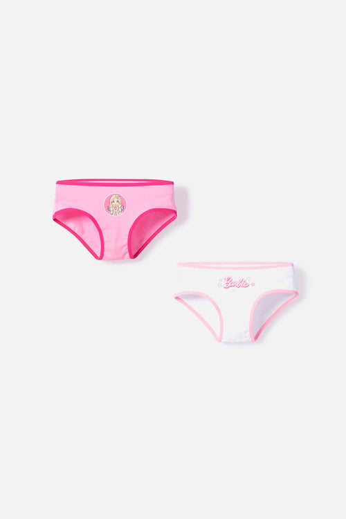 PACK X2 PANTIES  DE BARBIE ROSADO ESTAMPADO PARA NIÑA